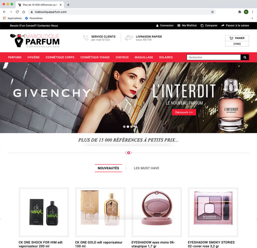 Site en vente dropshipping fournisseur parfums ecommerce